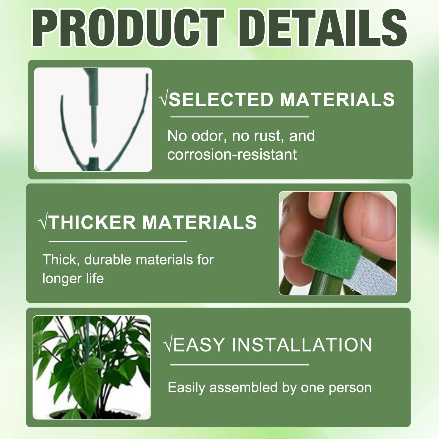 5/10 Pack Stackable Monstera Plant Support, Plant Stakes for Indoor and Outdoor Plants Use, Garden Stakes for Climbing and Potted Plants, Pothos, Philodendron, Garden Obelisk Trellis, Climbing Planting Stand