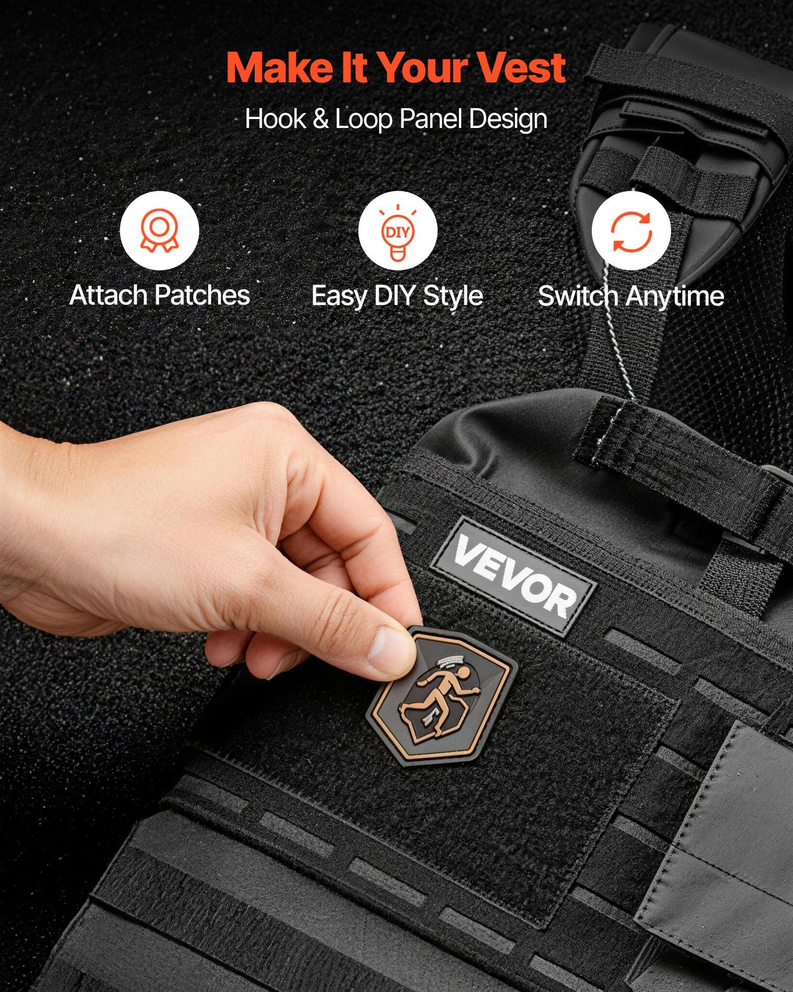 VEVOR Weighted Vest, Body Weight Vest with Shoulder Pad, and Reflective Stripe, Exercise Set for Men Women, Workout Equipment for Strength Training, Running, Jogging, Fitness, Muscle Building VEVOR Weighted Vest, Body Weight Vest with Shoulder Pad, and Reflective Stripe, Exercise Set for Men Women, Workout Equipment for Strength Training, Running, Jogging, Fitness, Muscle Building