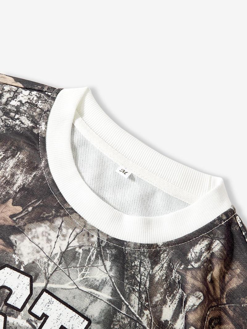 Two-Piece Set Men's Camo Print Sweatshirt & Pants, Regular Fit Casual Fashion Long Sleeve Pullover & Trousers for Daily Wear, Men's Two-piece for All Seasons, Fall outfit