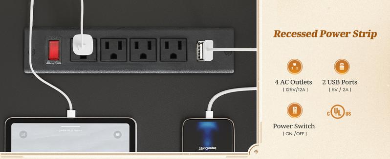 SEDETA 47.2-inch Executive Desk with 3 Drawers Computer Desk with Power Outlet Gaming Desk with Organizer