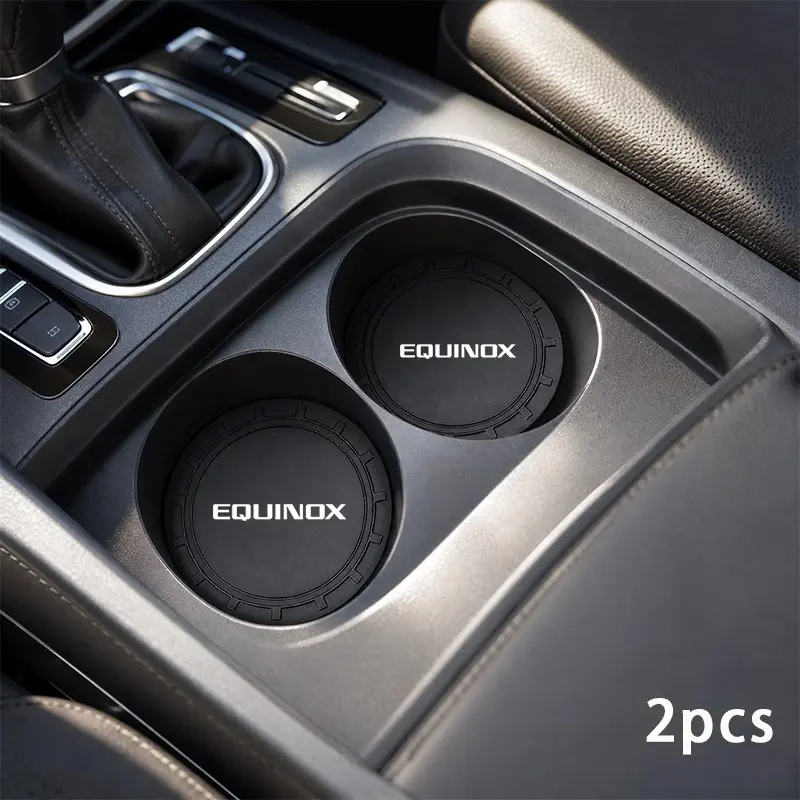 Chevrolet Equinox 2pcs Car Cup Holder Pad, Soft Silicone, Anti-Slip, Waterproof, Easy to Clean, Durable, Long-Lasting