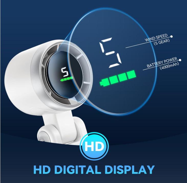 3-in-1 Head-Fold Handheld/Neck/Desk Portable Turbo Fan with LED Display, 3600mAh USB C Rechargeable 12H Runtime,13550 RPM 5 Speeds Adjustable Pocket Cooling Fans for Travel/Camping/Office/Makeup 3-in-1 Head-Fold Handheld/Neck/Desk Portable Turbo Fan with LED Display, 3600mAh USB C Rechargeable 12H Runtime,13550 RPM 5 Speeds Adjustable Pocket Cooling Fans for Travel/Camping/Office/Makeup