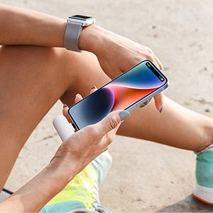 iWALK 4500mAh Mini Portable Charger Upgraded 15W Power Bank with Built-in Lightning Plug Compatible with iPhone 14/13/12/11/8/7/X Series AirPods Black Connector Durable Compact Travel Gadget - Charging Wireless