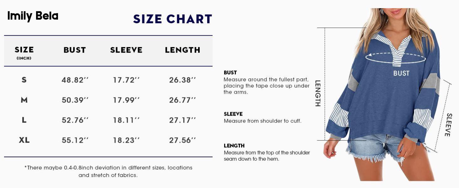 Imily Bela Womens Color Block Oversized Sweatshirt V Neck Long Sleeve Casual Loose Pullover Tops