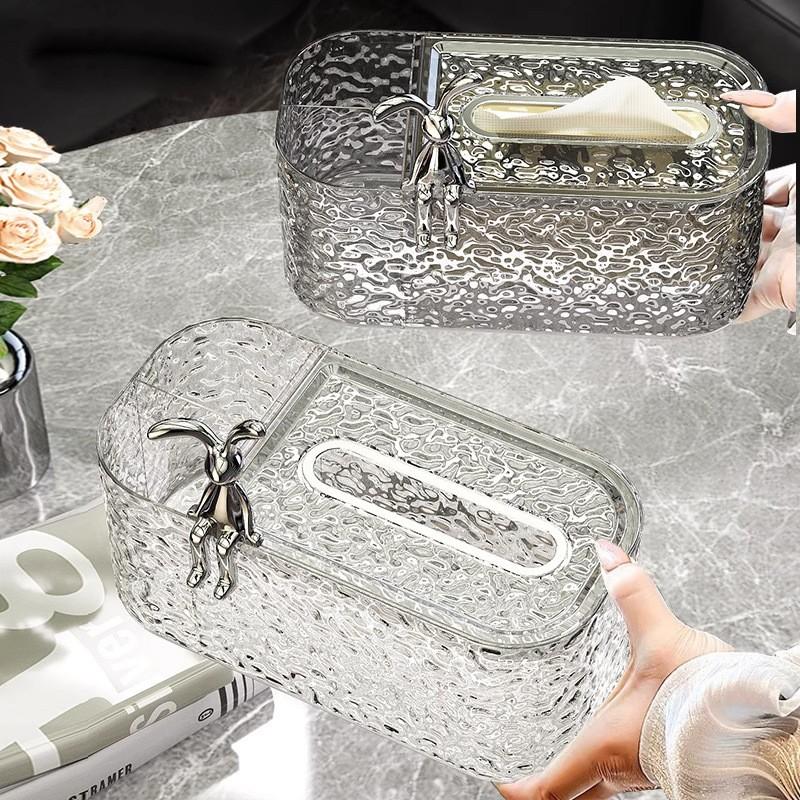 Luxury Glacier Pattern Tissue Box, Multifunctional Remote Control Storage Box, Stylish & Durable Home Organizer, Large Capacity, Elegant Design