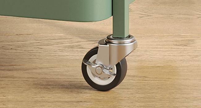 3 Tier Rolling Cart,Utility Cart with Locking Wheels, Hanging Cups,&Hooks, Heavy Duty Metal Storage Organizer Cart for Kitchen,Office, Bathroom,Craft Room,Green