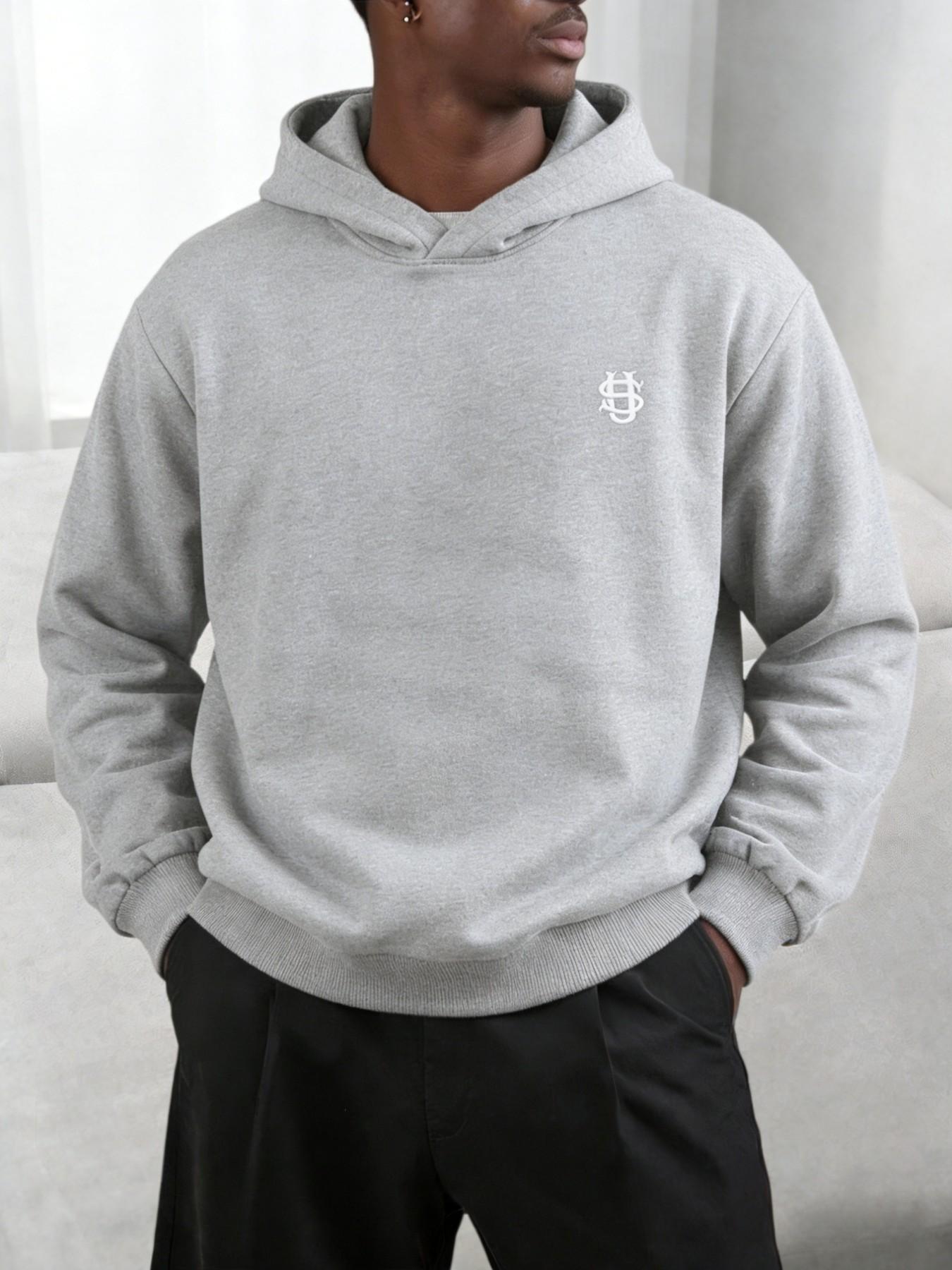 Men's 2-Piece Heavyweight Hooded Tracksuit, Oversized Embroidered Loungewear Set, Sweat Shorts, Streetwear Essential for Summer