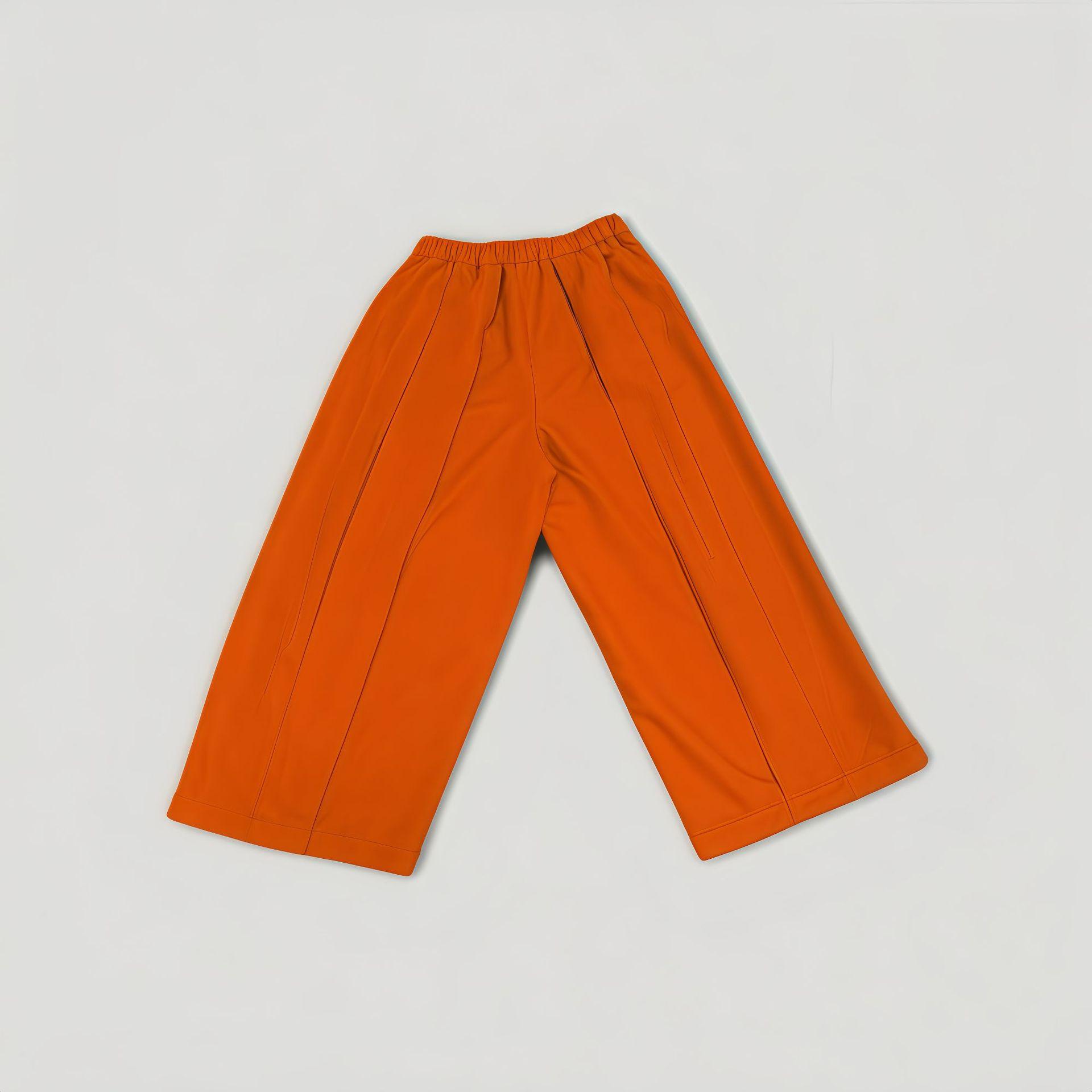 Women Elastic Waist Wide Leg Cropped Pants, Solid Color Loose 9‑Ankle Length Trousers With Pockets, Casual Daily Summer Palazzo Pants