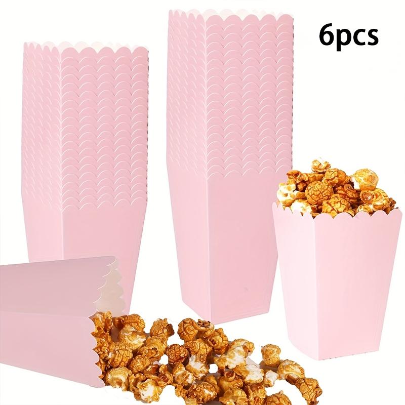 6 Foldable Popcorn Cups, Portable Popcorn Box, Paper Popcorn Bucket, Carnival Movie Popcorn Supplies, Christmas Party Snack Cups, Disposable Cups