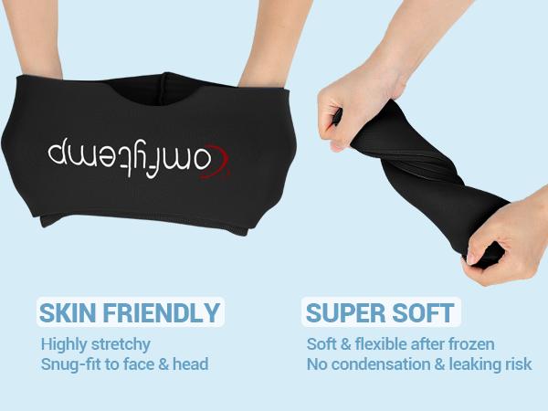 Migraine Head relief Cap Gel Ice Head Wrap for migraines, tension and stress relief. Perfect for Home Breaks, Before Sleep, or Office Use Black Eye Cover Night Mask