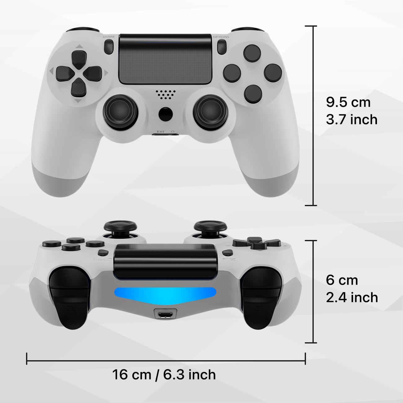 Wireless Game Controller For PS4/PC/Android/iOS, With Double Vibration, Six Axis Gyro, Touch Pad, Speaker, Gamepad, White