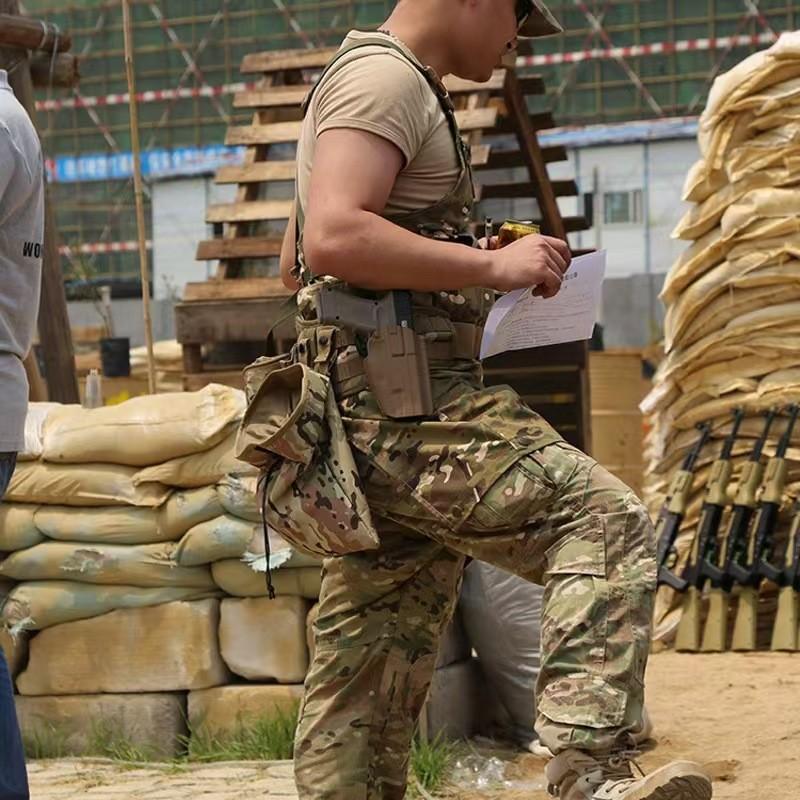 Outdoor Tactical Large Recyclable Bag, Multi-Functional Storage Tool Pouch, Military Drawstring Waist Pack, Foldable Molle Organizer