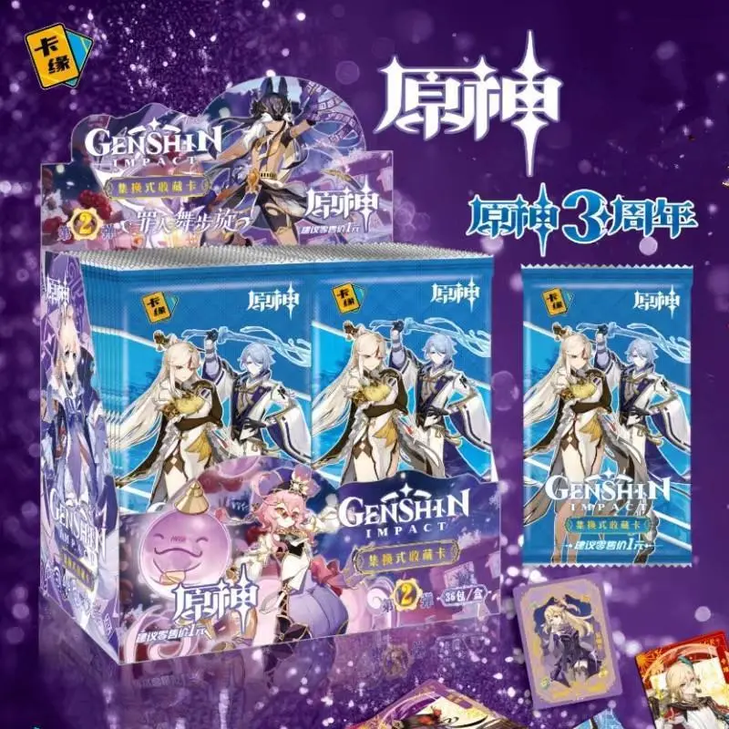 2026 New hot item  Genshin Impact Cards Anime Game Collection Pack Booster Box Rare SSR Surrounding Table Toys For Family Children Gift