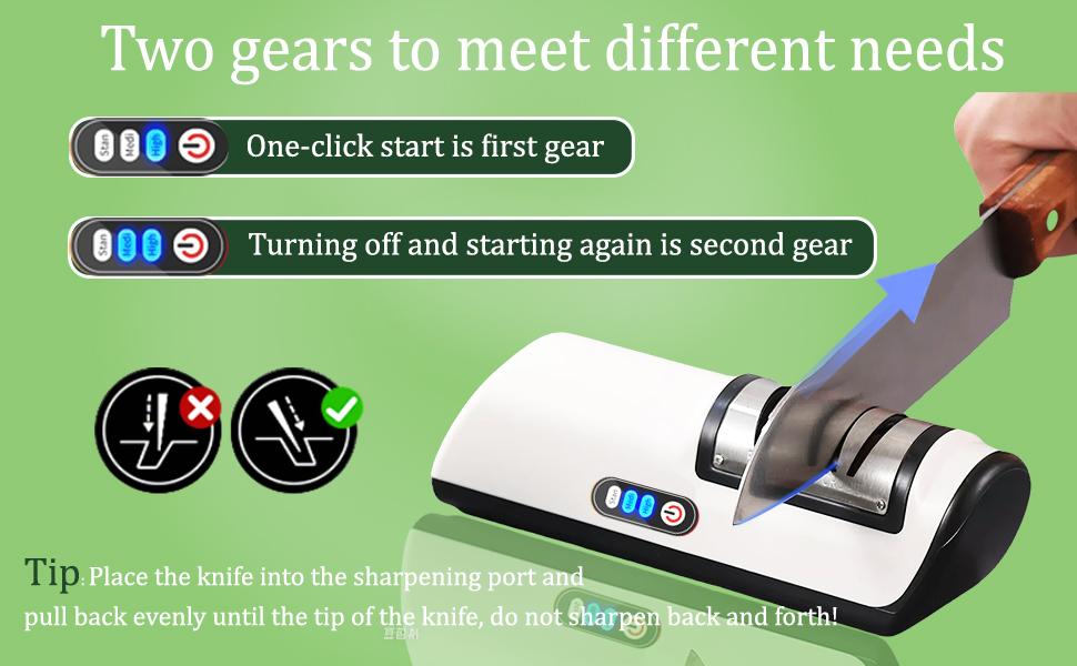 Kitchen Electric Knife Sharpener, 2-Stage Sharpening and Polishing Electric Knife Sharpener, Sharpening Tool for Kitchen Straight-Edged Knives, Ceramic Knives (black)