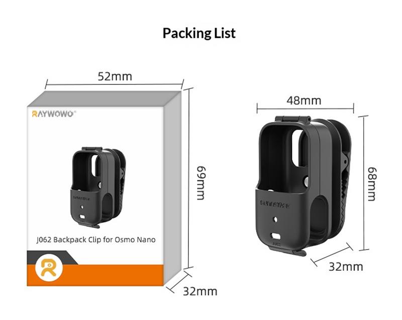 Raywowo Osmo Nano Backpack Clip Rotatable Quick Release Camera Mount For Action Cameras Compatible With DJI Osmo Pocket 3 Pocket 2 And Smartphone Vlogging