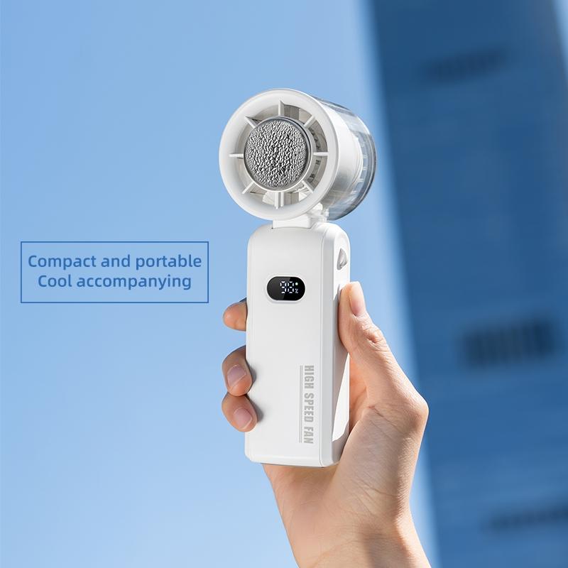 The 2026 newly upgraded handheld cooling folding fan, featuring a mini semiconductor 100-level turbo digital display ice-cooling fan, a large-capacity 3600mAh fan, strong wind power, and a lightweight design, is suitable for both home and outdoor use