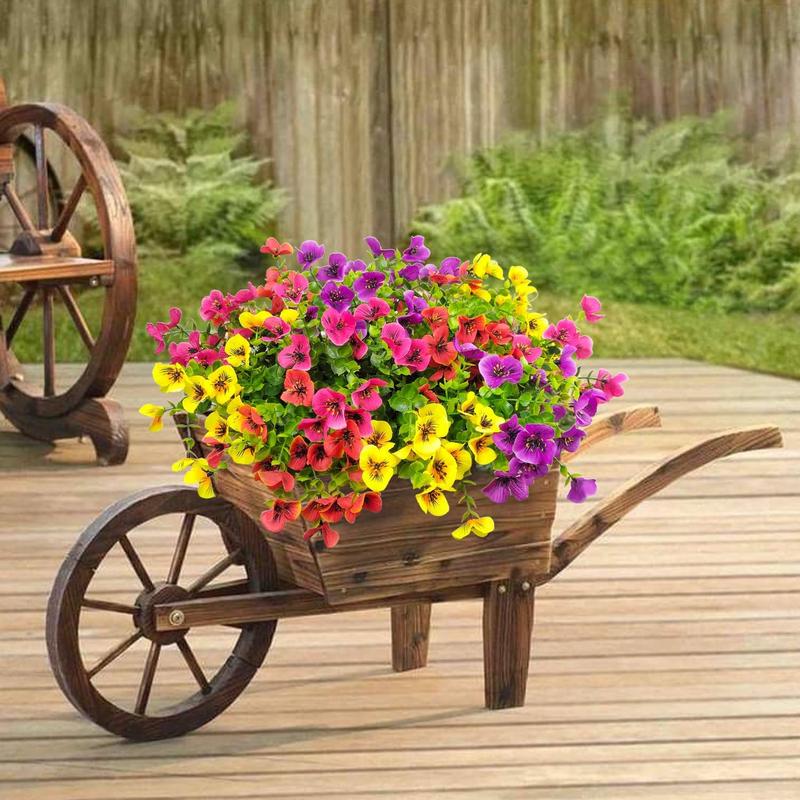 Artificial Pansy Flower, 12pcs/set Fake Silk Pansy, Faux Plastic Plants for Home Outside Garden Planter Front Door Porch Yard Patio Decor, Ornaments