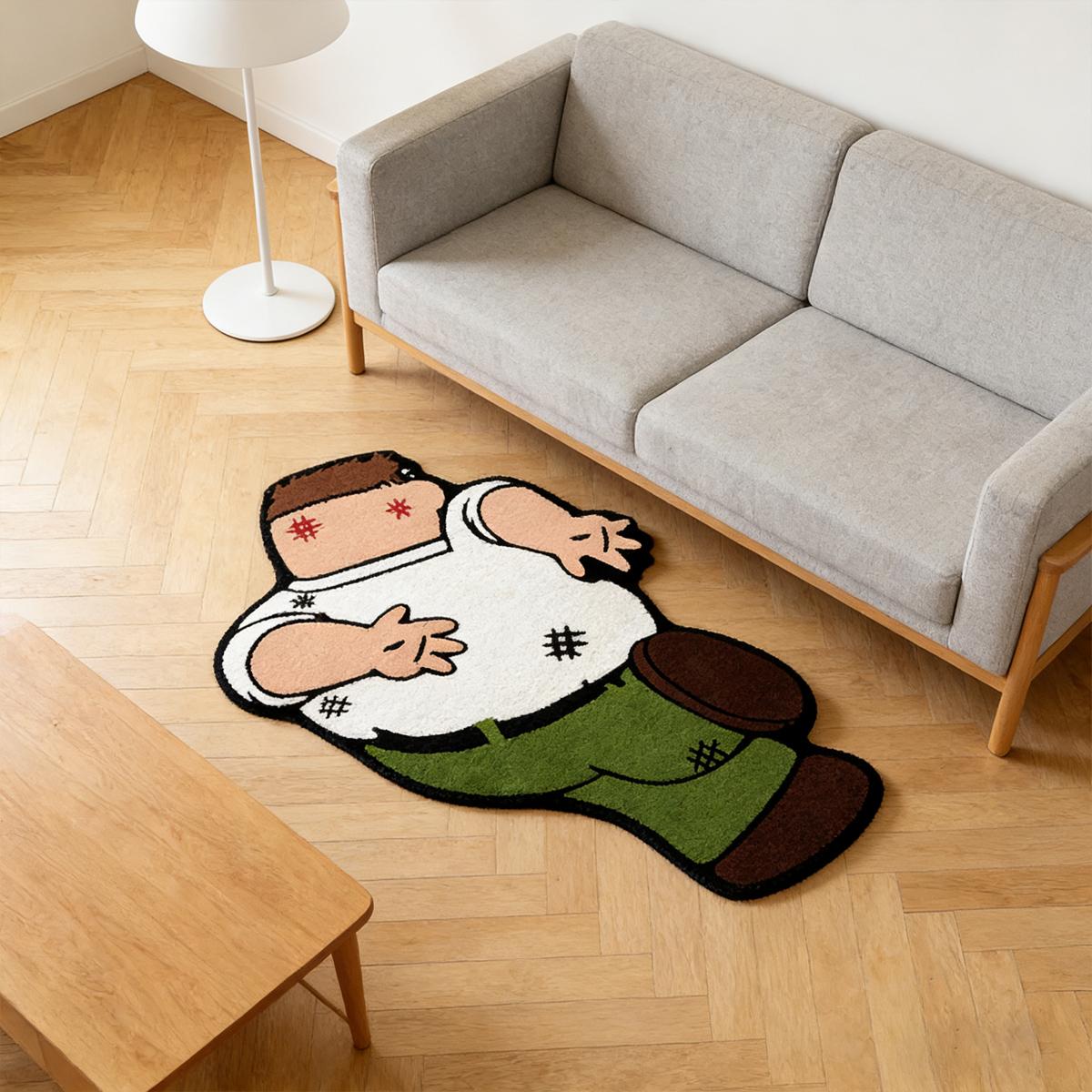 Creative Cartoon Character Plush Rug, Soft Comfortable Bedside Mat for ...