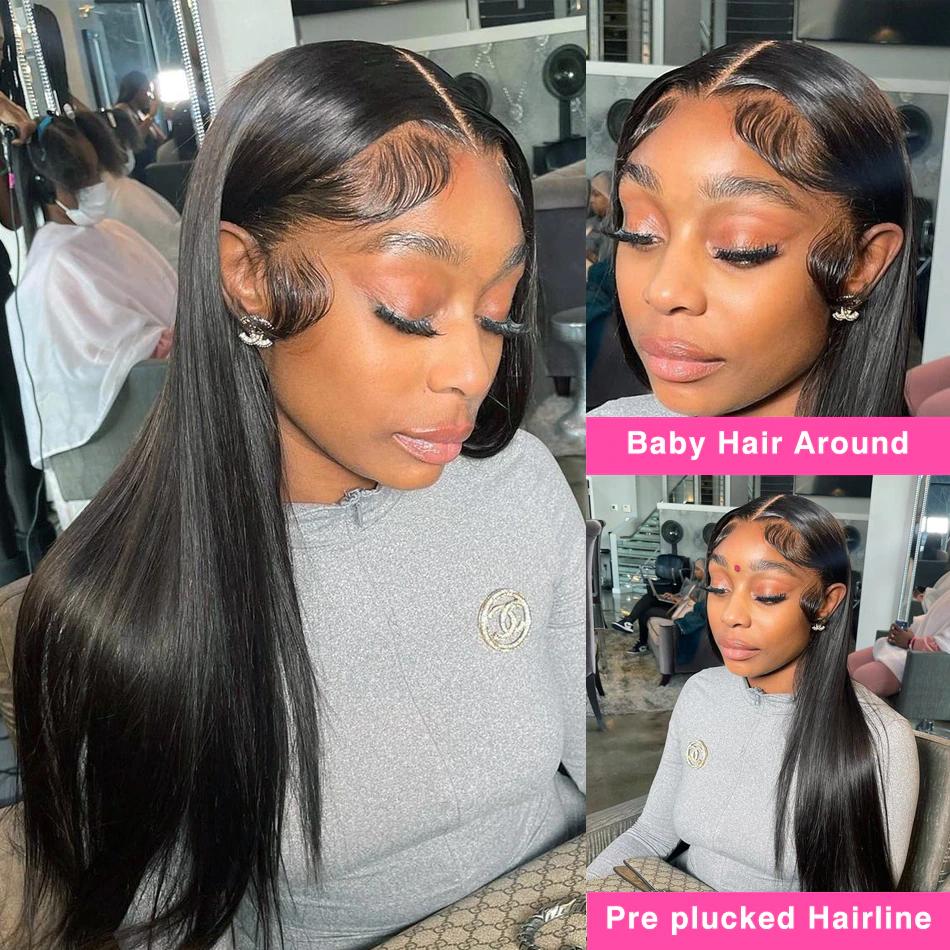 Bling Hair Brazilian Bone Straight 13x4 Transparent Lace Front Wigs Human Hair For Black Women 13x6 Lace Frontal Wig Pre Plucked