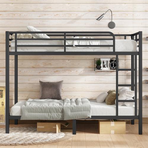 【Bellemave】Twin /Full/Queen Metal Bunk Bed for Teens and Adults,Space-Saving/Noise Reduced/No Box Spring Needed, Black 【Bellemave】Twin /Full/Queen Metal Bunk Bed for Teens and Adults,Space-Saving/Noise Reduced/No Box Spring Needed, Black
