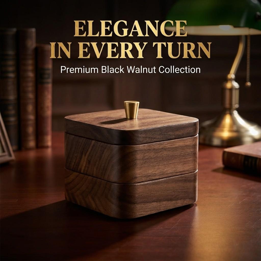 Three Layer Wooden Dental Floss Storage Box, Square Toothpick Container, 9.6*9.6*12cm, Ideal for Home and Restaurant Use