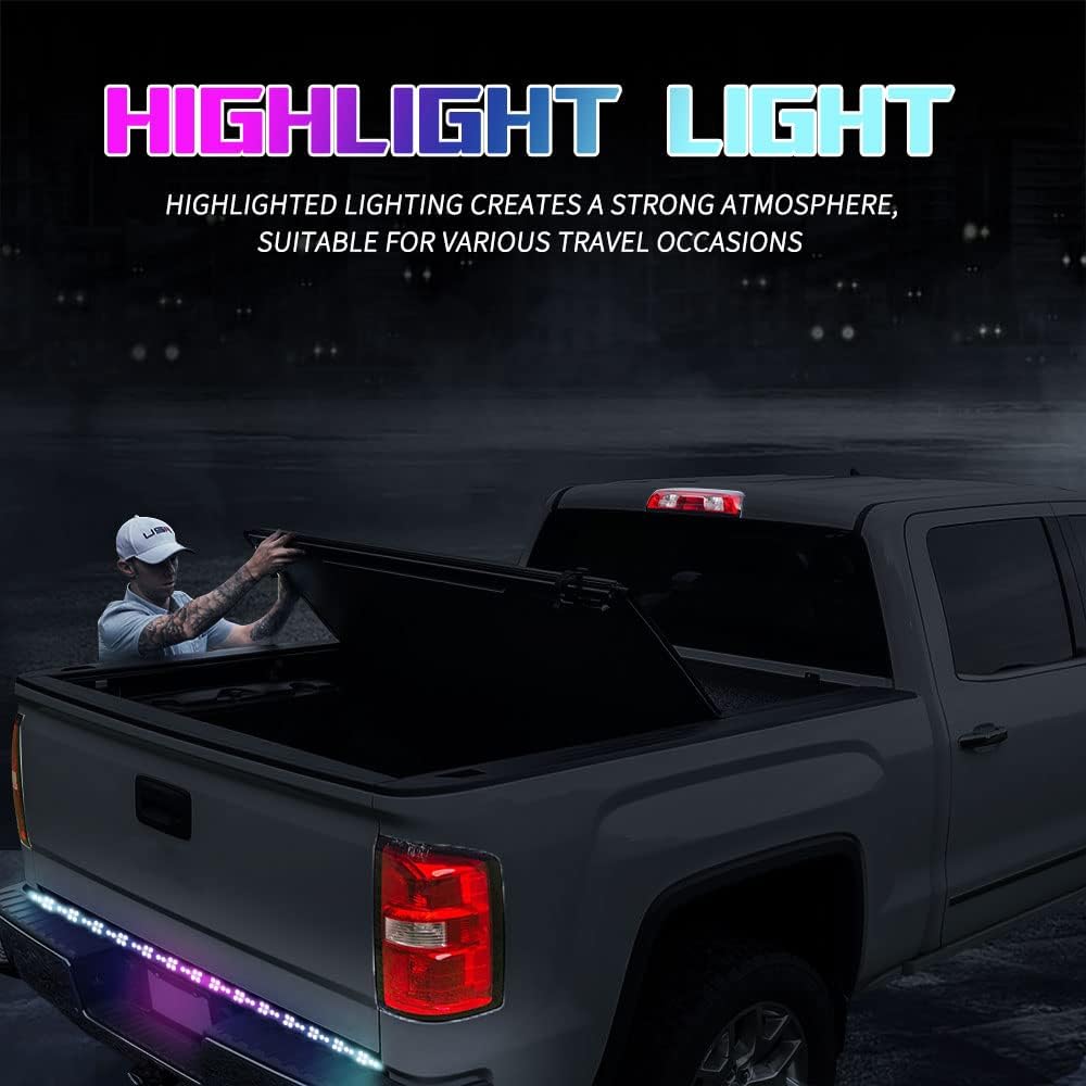 Dynamic Fishbone Tailgate Light Bar, 60 Inch LED Light Bar, Light Strip Brake Running Sequential Turn Signal Strip for Pickup, Trailer, SUV, RV, VAN, Led Car Lights