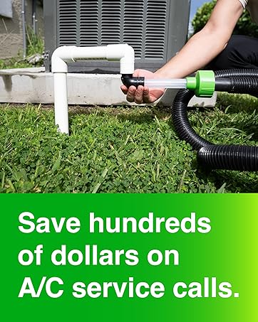 AC Drain Line Cleaner Adapter, HVAC to PVC AC Drain Line Cleaning Tool, Universal Fit, Drain Clog Remover & Unclogger, Clear Visibility