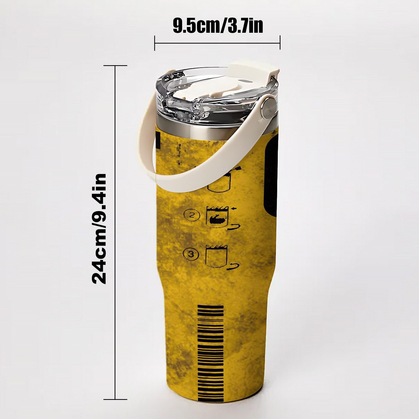 Stainless Steel Vacuum Flask, 1 Count 40oz Including 1 Count Straight Tumbler & 1 Count Lid & 1 Count Straw & 1 Count Straw Brush, Drinking Cup for Hot Cold Drinks, Insulated Travel Drinkware