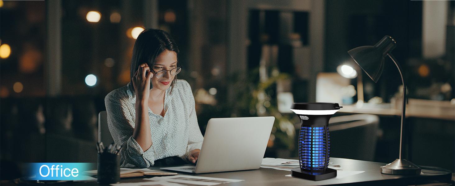 Solar Bug Zapper, 3-in-1 Mosquito Zapper with Camping Lantern, Cordless Bug Zapper for Outdoor and Indoor, Battery Powered Fly Zapper, Waterproof Mosquito Killer for Patio, Home, Backyard, Camping#fathersdaygifts