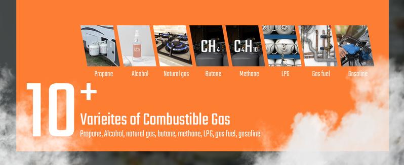 TopTes PT520A Gas Leak Detector with 17-Inch Gooseneck, Locating The Source of Propane, Natural Rechargeable Gas, and Combustible Portable Gas Leak for Home and RV (Includes Battery x3) Safety Tools – Orange