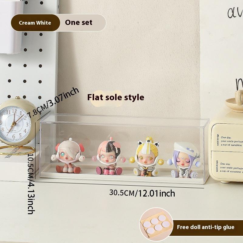 Acrylic Blind Box Display Stand, Solid Color Clear Dustproof Case, Stackable Collectible & Doll Storage Organizer