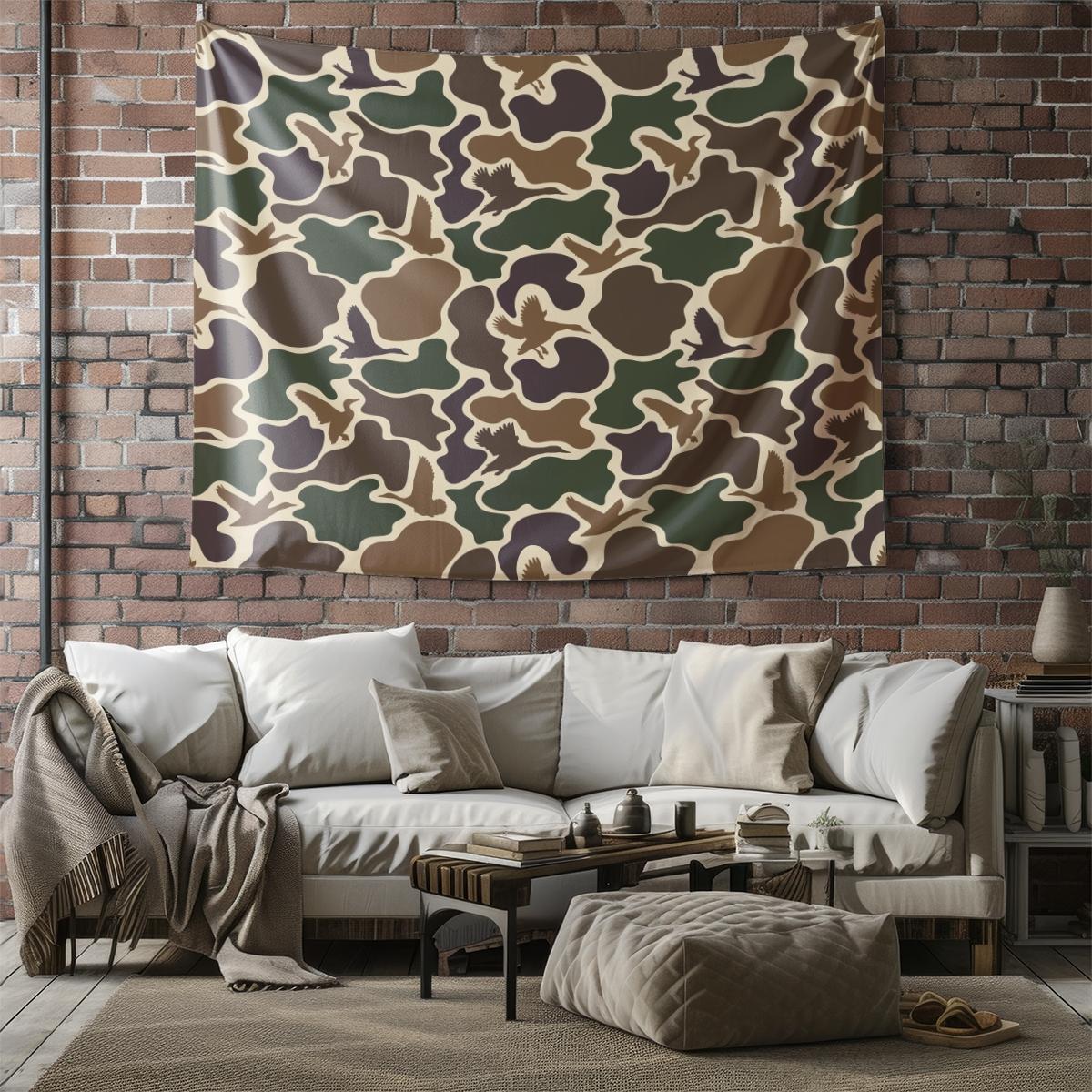 Wild Duck Camo Hunting Tapestry, HD Digital Printed Wall Hanging Tapestries, Multi-Use Wall Blanket for Bedroom Living Room, Perfect Backdrop Decor for Hunting Enthusiasts, Ideal Gift