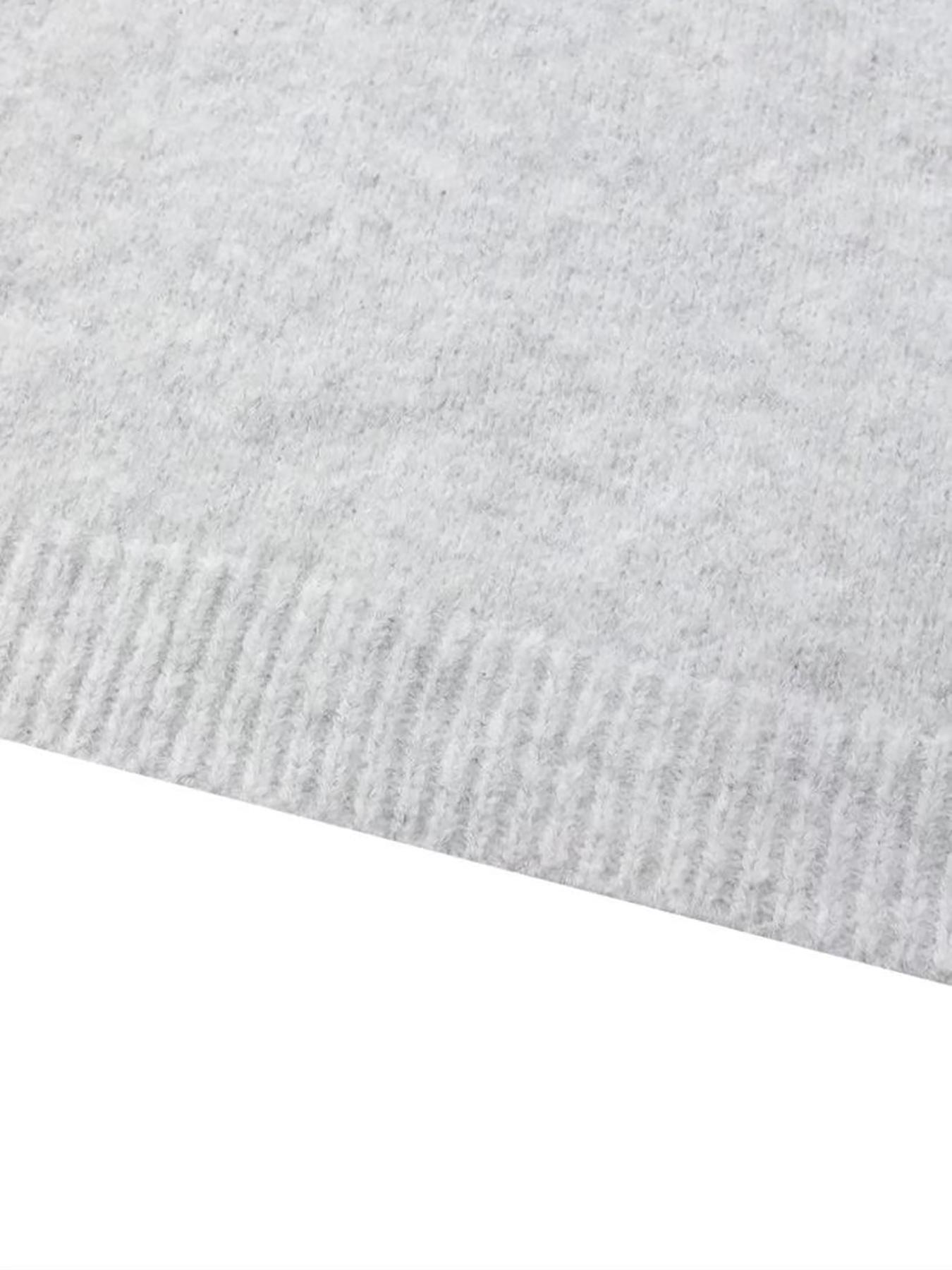 Women's Loose-Fitting Casual Knit Sweater, Soft Round Neck Long Sleeve Pullover, Simple Comfortable Solid Color Fashion Top