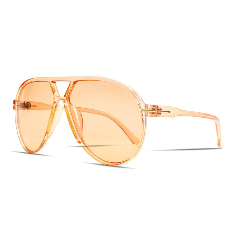 Retro Double Bridge Oversized Glasses Versatile Frame for Back To School/Commuting/Vacation