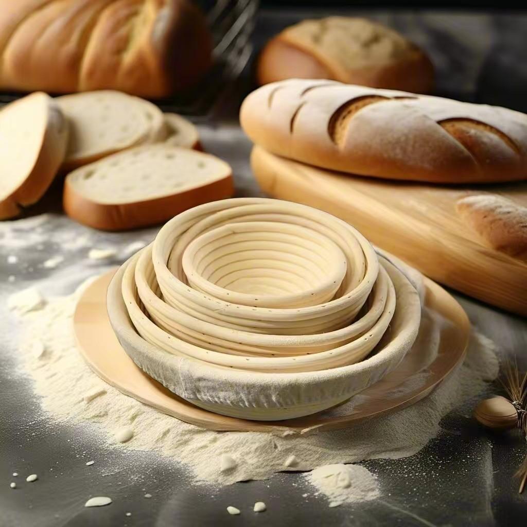 Baking Bread Fermentation Basket Set, 9in Round & 10in Oval Woven European Style, Sourdough Proofing Basket, Ideal for Beginners Baking Tools