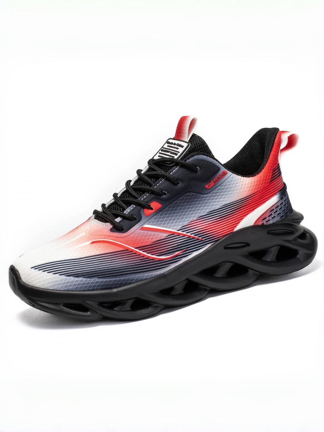 Men's Anti-Slip Wear-Resistant Full Blade Shoes: High Elastic Cushioning Outsole, Long Run Fatigue-Free Training Shoes