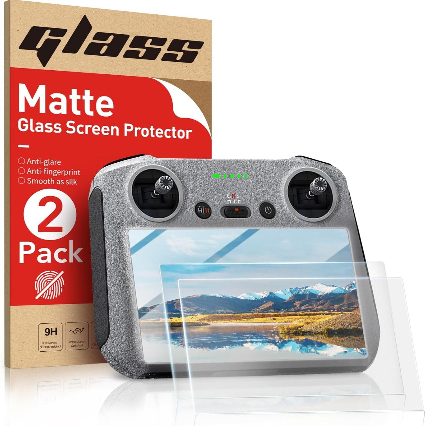 [3-Pack] Dji Mini 4 Pro Matte Glass Screen Protector, Anti-Glare, HD Clear, Compatible with Dji Mini 4/3 Pro, Mavic 3 Pro, Air 3, Air 2s RC