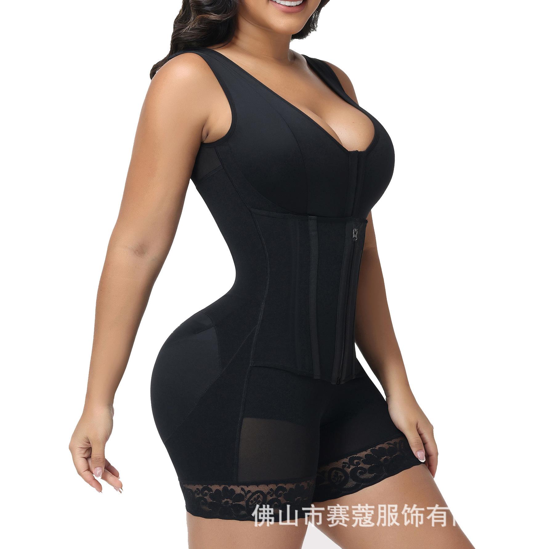 2026New High Waist Shaping Bodysuit With Strong Compression 9 Bones Mesh Fabric Hook And Eye Closure Crotch Zipper Design Tummy Control Butt Lifting Breast Enhancing Body Shaper For Women Adjustable Slimming Body Suit Daily Wear