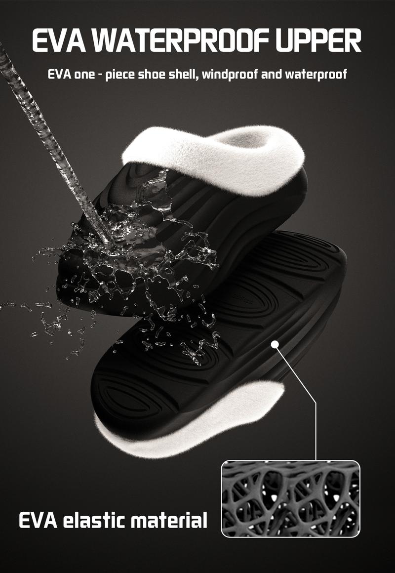 YASSIA Cozy Waterproof Fleece-Lined Winter Slides | Warm & Non-Slip Indoor Outdoor Slippers