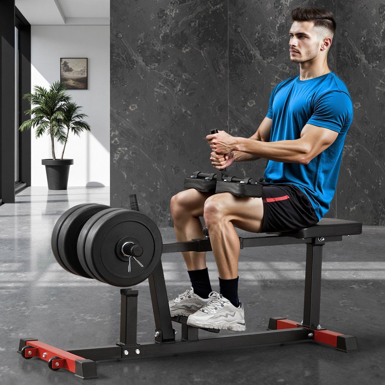 VEVOR Seated Calf Machine, 440 LBS Capacity Calf Raise Machine, Seated Calf Raise Leg Exercise Home Gym, Calf Workout Training Equipment, Lower Body Specialty Machine, Fit 1/2 inch Weight Plates