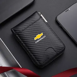 Chevrolet Cruze Malibu Sail Spark Captiva Equinox Tracker Car Emblems, Soft Leather Mini Credit Card Purse, Portable Small Wallet