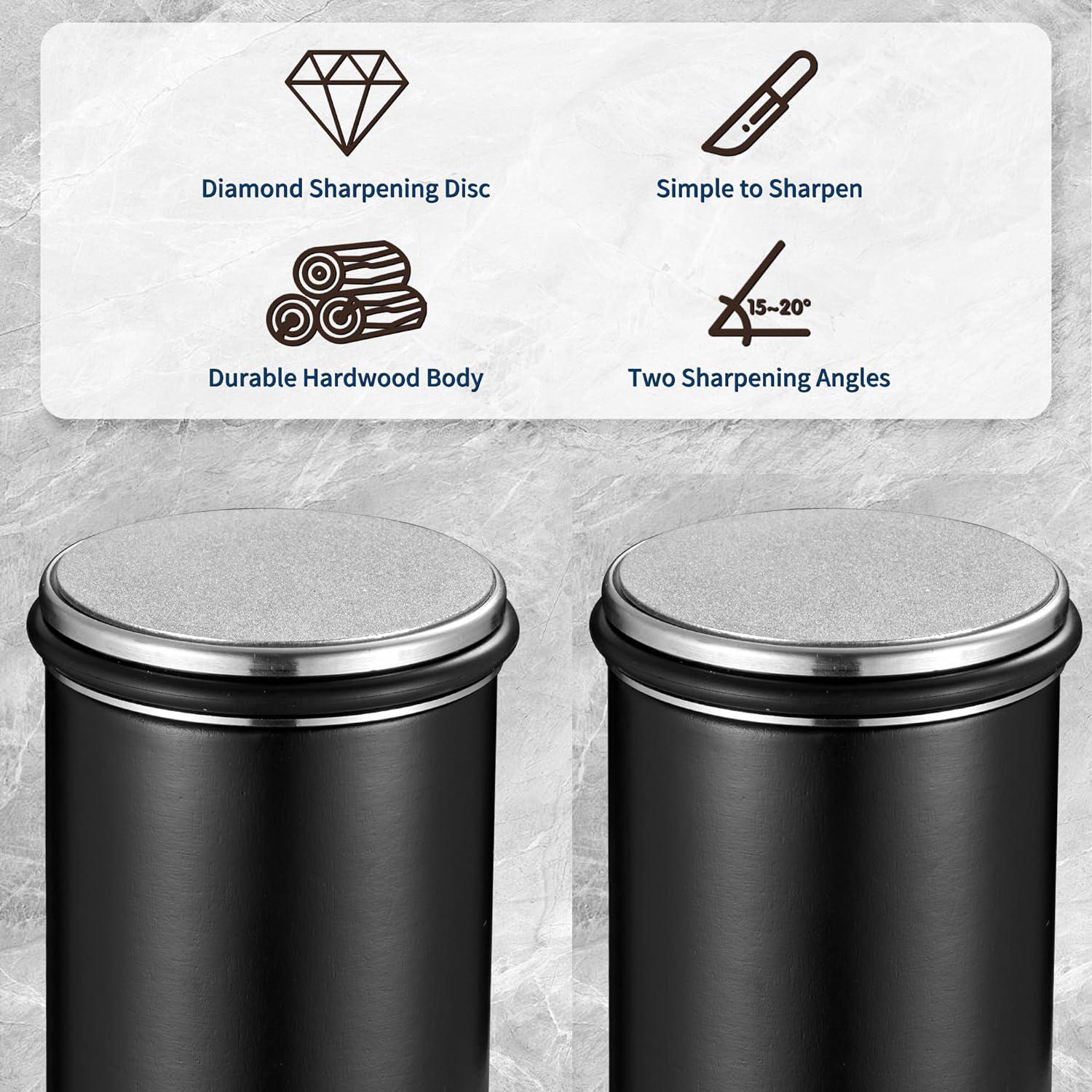 Rolling Knife Sharpener - 5 ANGLED BASE - Knife Sharpening Kit, Diamond & Magnetic Tech, Precision Engineering. Chef-Grade Knives at Home with this Knife Sharpener Tool.