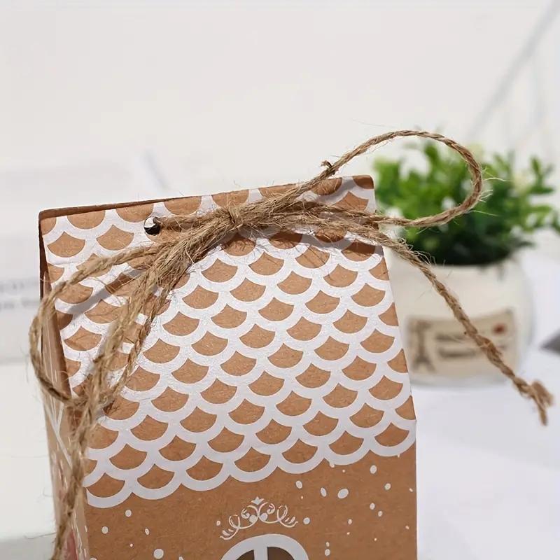 Kraft Paper Gift Box, 24pcs/set Christmas Themed Candy Box, Biscuit Candy Packaging Box, Gift Wrapping Supplies for Wedding Birthday Festival Party