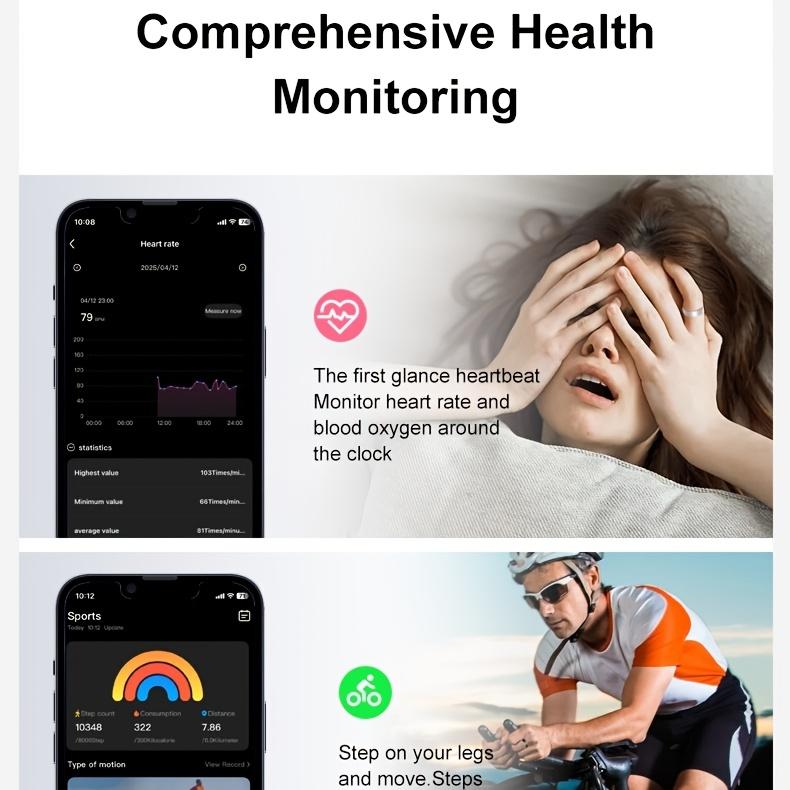 1pc Couple Digital Round Unisex Adults Smart Health Ring - Wireless Connection, Sports Mode, Pedometer, Distance Tracker, Calorie Measurement, Fitness Tracking, Compatible with Smartphones