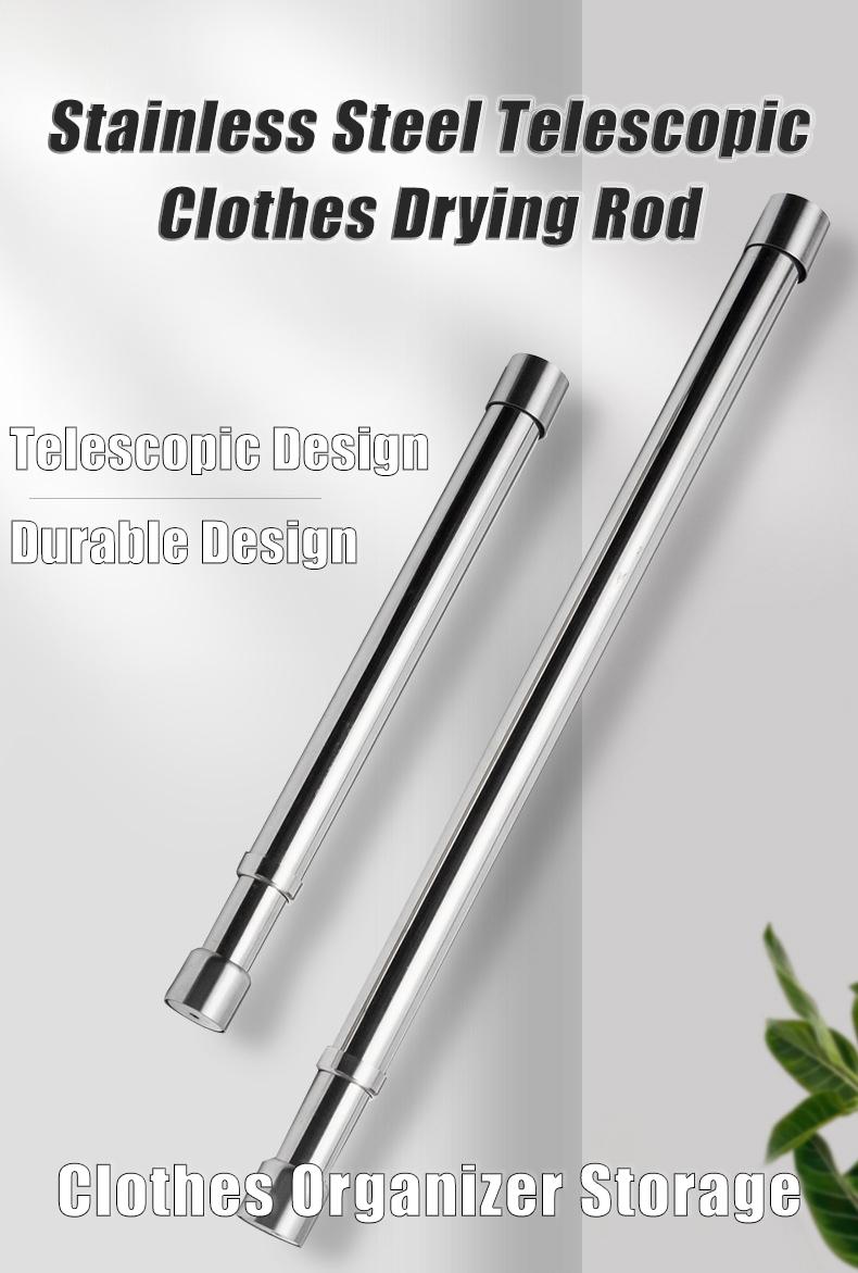 2-Piece Multifunctional Extendable Rods, Adjustable Metal Bars for Closet Storage, Durable Expandable Hanger & Clothesline, Space Saving