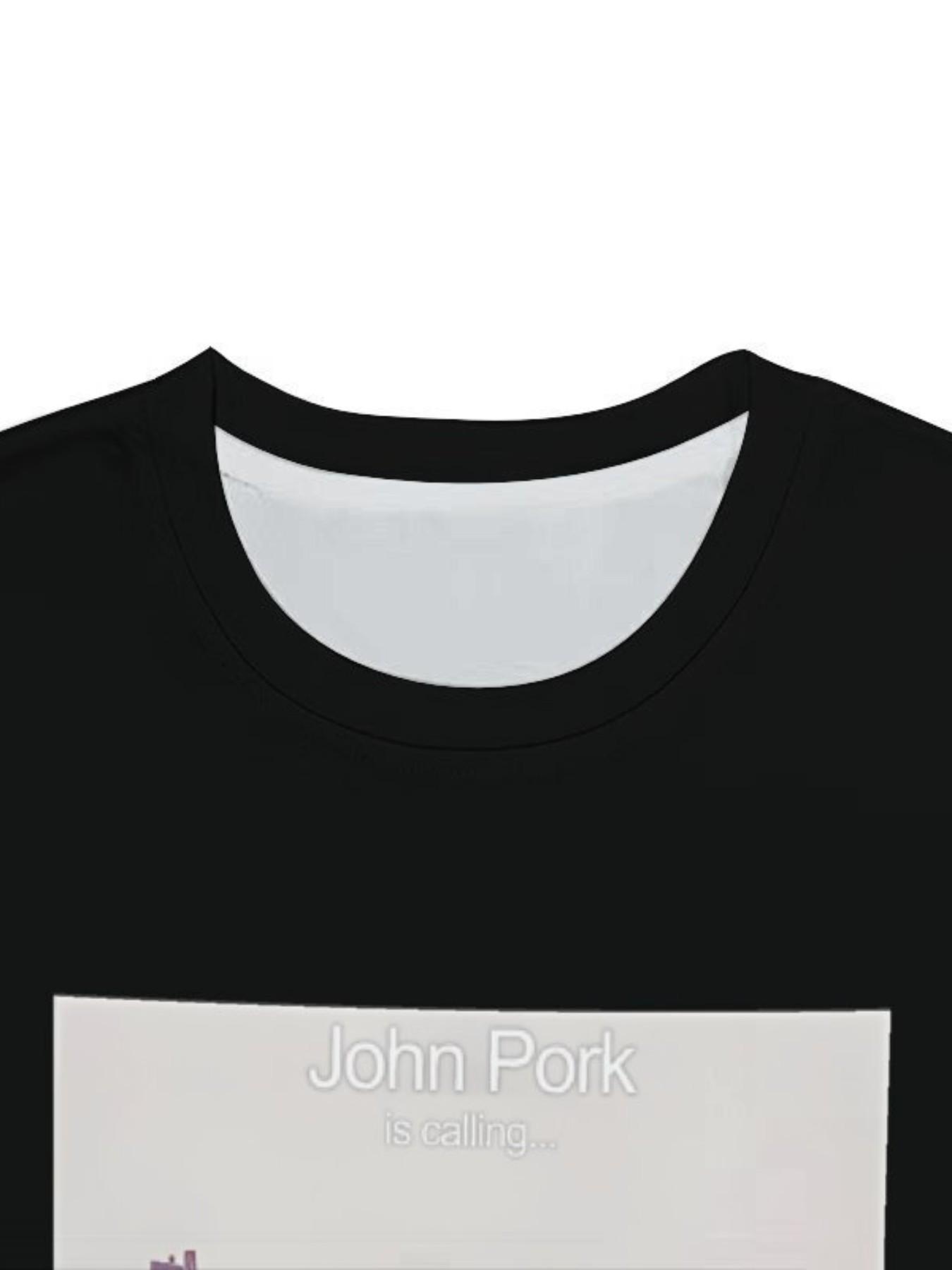 Cotton John Boek Call T-shirt, casual crew neck cotton T-shirt, fun T-shirt for everyday quirky wear John Bok Call Cotton T-Shirt, Casual Round Neck Cotton T-Shirt, Fun T-Shirt for Daily Wear, Sporty Long Slim-Fitting Tee