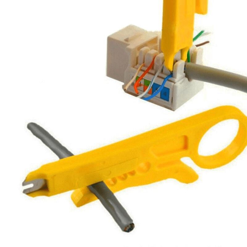 2PCS Small yellow knife wire cutter, wire stripping pliers, wire cutting tool, simple wire stripping knife, wire and network cable crimping pliers