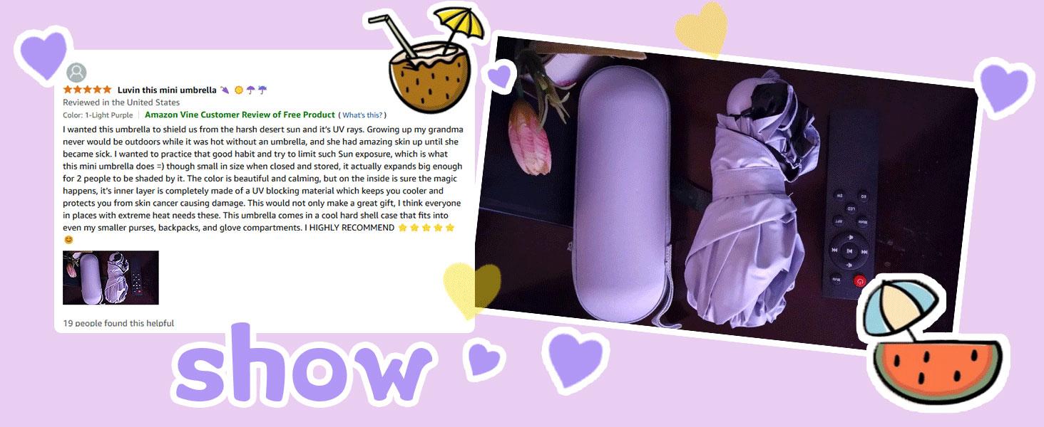 Travel Essentials Mini Umbrella for Purse With Case Small Compact UV Sun Protection Lightweight Tiny Pocket Manual Open Close Umbrella for Women Kids and Men Fit Purse Backpack