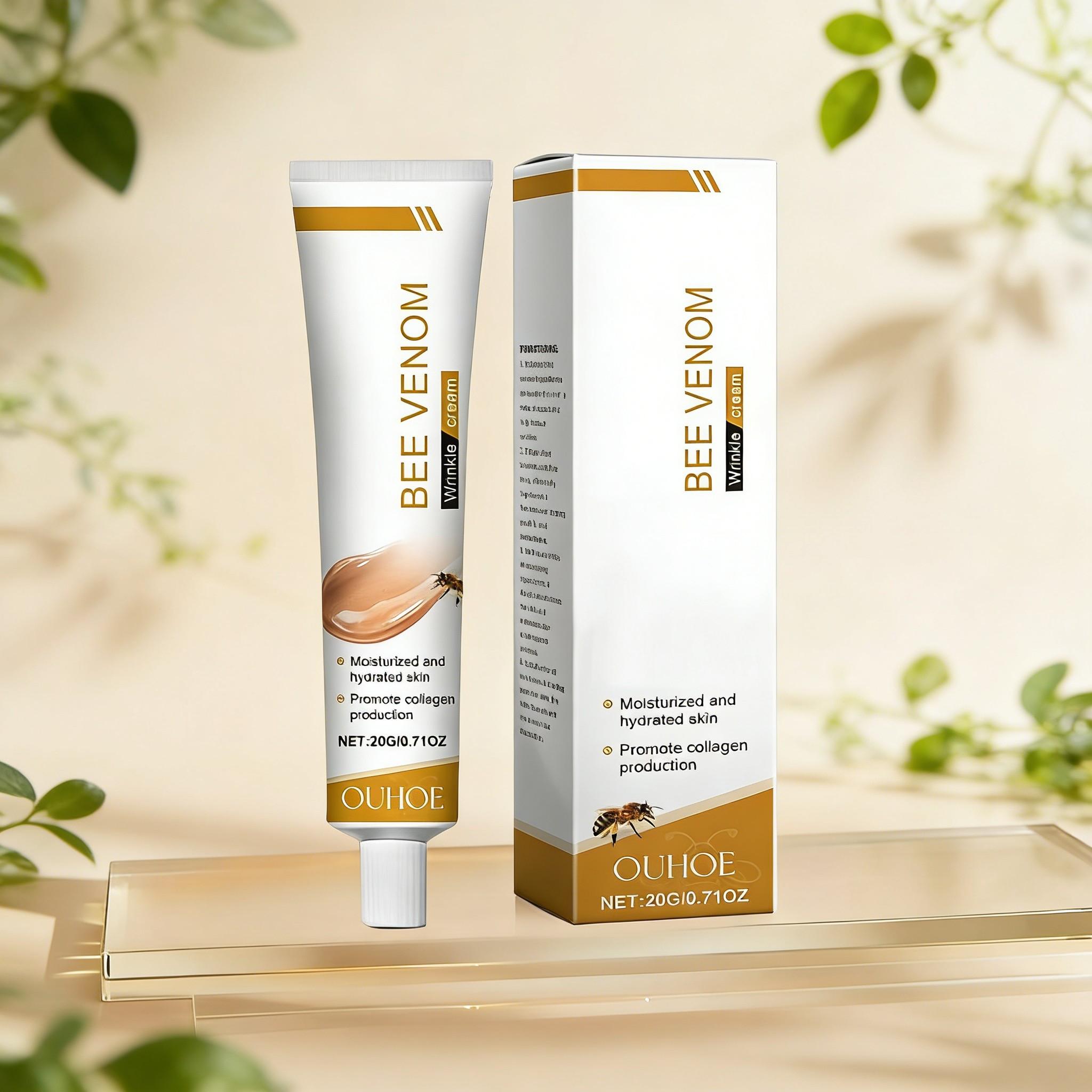 Bee Venom Cream for All Skin Types, Moisturizing Face Cream for Men and Women, Portable Skincare, Perfect Gift for Holidays