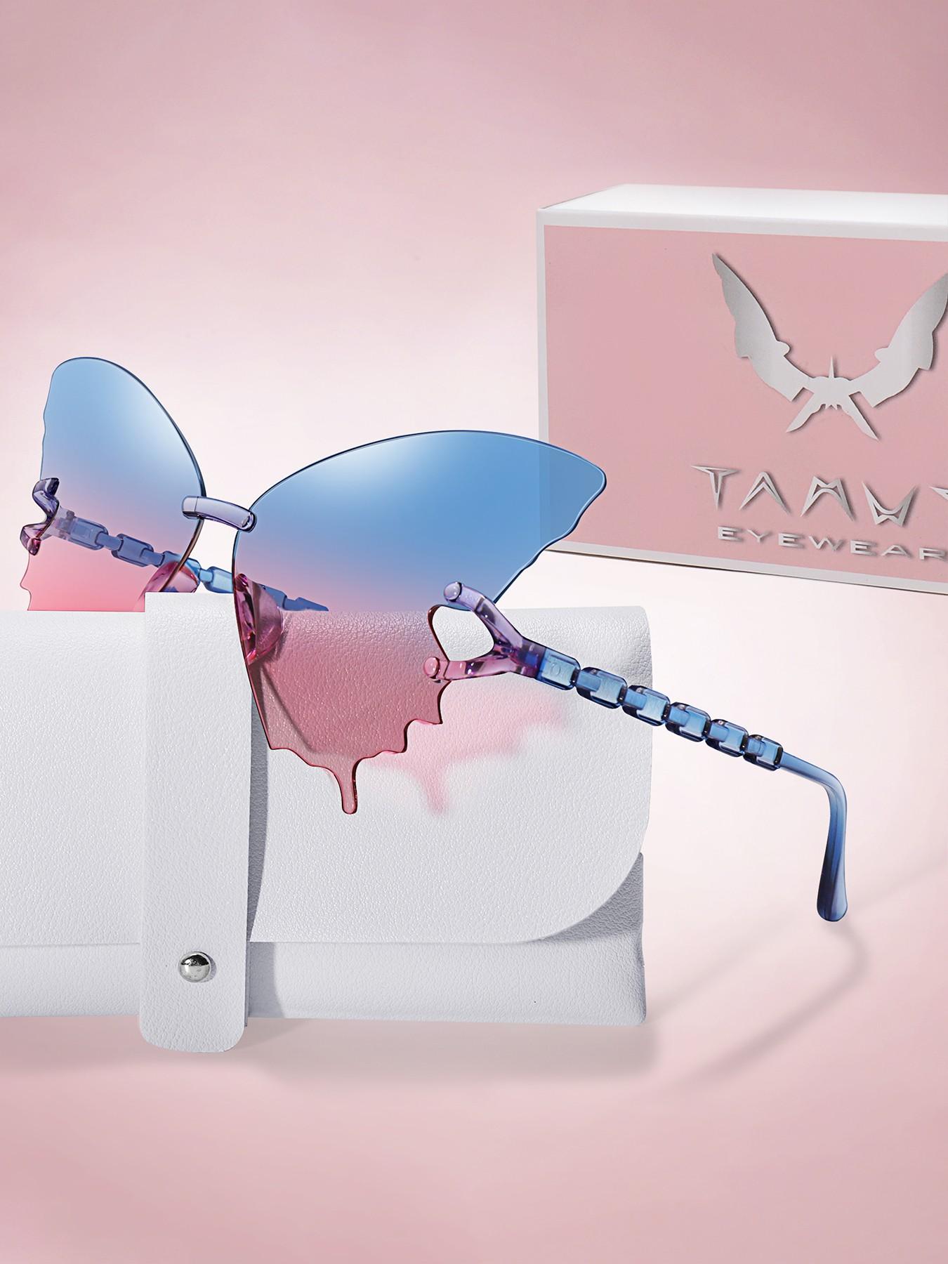 Vintage Halloween Christmas Wedding Birthday Party Butterfly Fashion Sunglasses, Casual Decorative Lenses, All Seasons